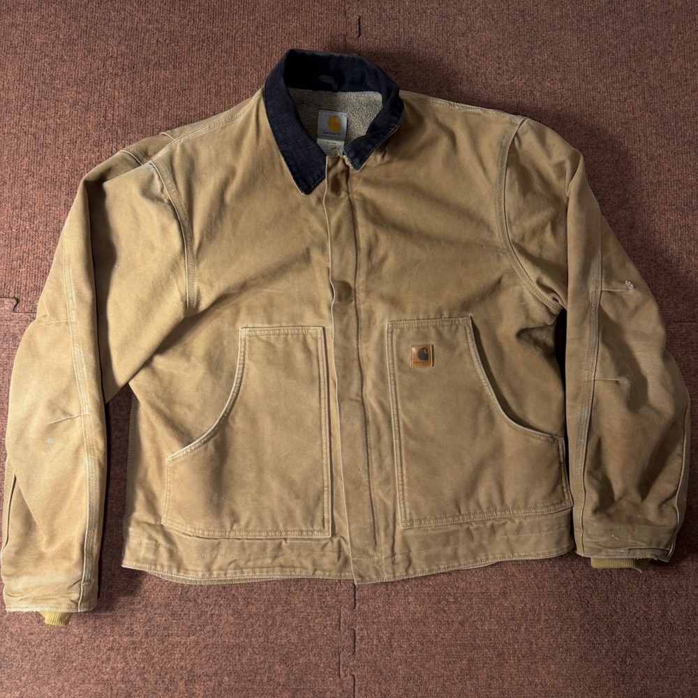 Carhartt J184 CML Sandstone‎ Ridge Coat Sherpa Lined Tan Work Jacket Mens Large